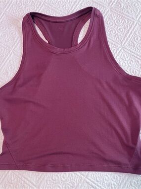 Women’s Mauve/Burgundy Cropped Racerback Tank Top - Size: M